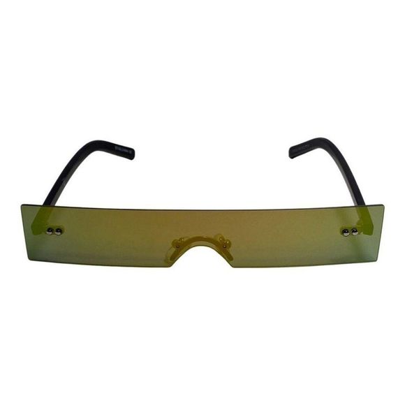 6103 | Small Rimless Rectangle Sunglasses with Mirrored Lens - Picture 1 of 5